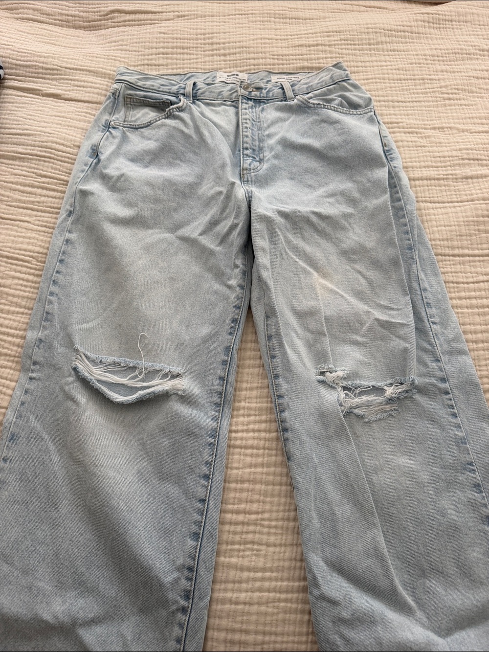 Cotton On Light Blue Distressed Boyfriend Jeans